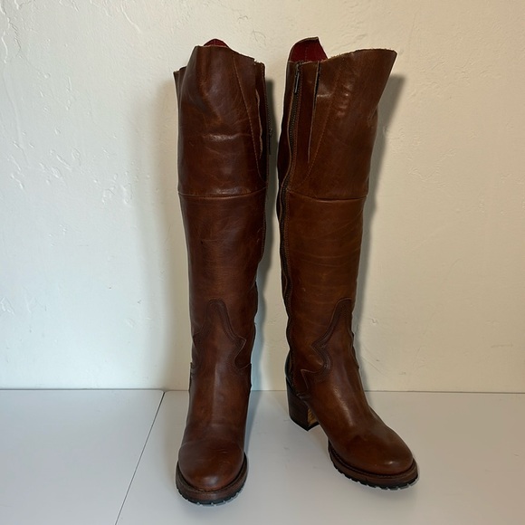 Freebird by Steven Shoes - Freebird Calgary Brown Leather Knee-High Boots